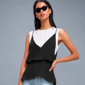 Lulu's Keala Black and White Layered Top - Size S